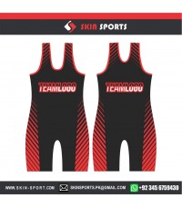 RED BLACK  WRESTLING SINGLETS 